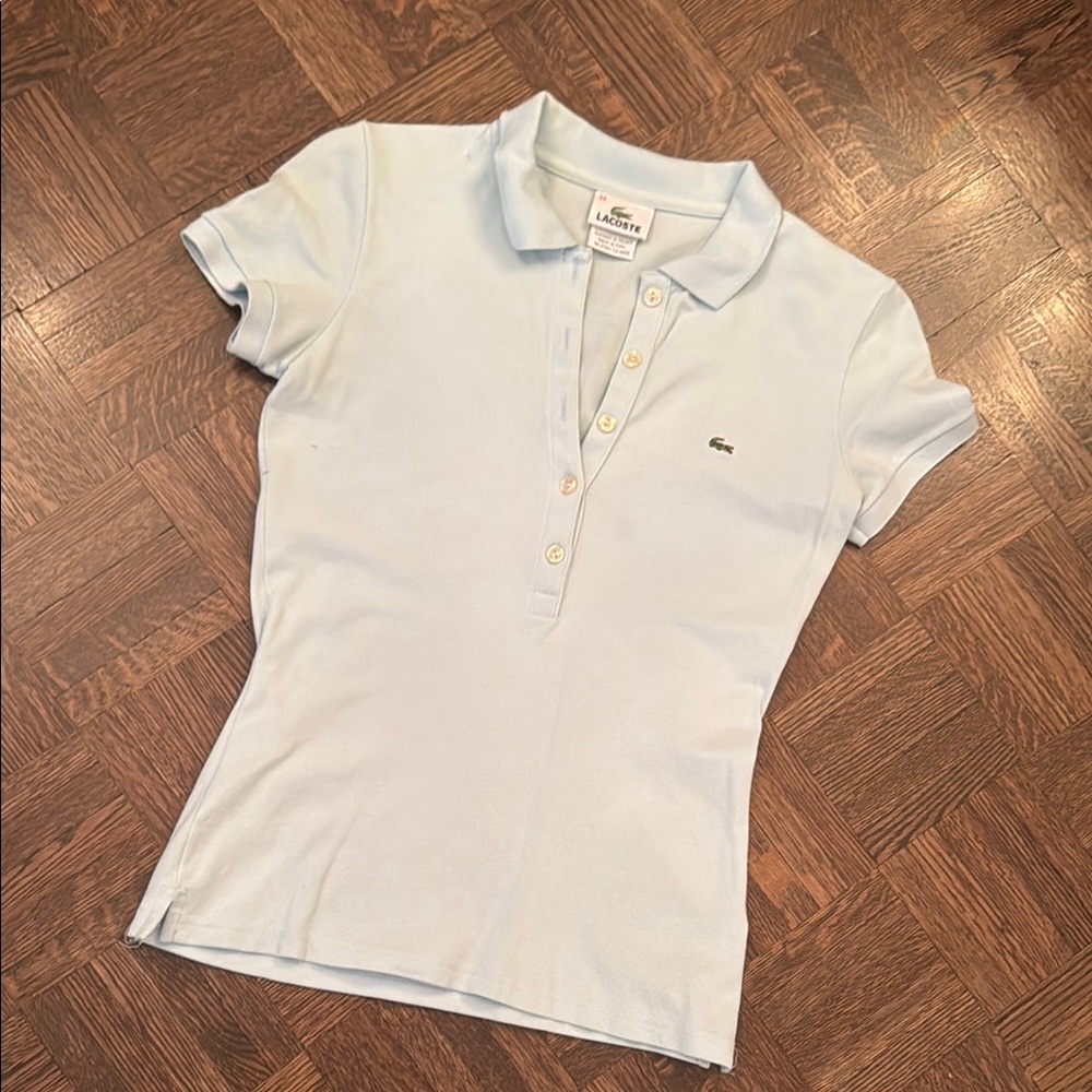 Lacoste Women's Sky Blue Polo Tee size XS